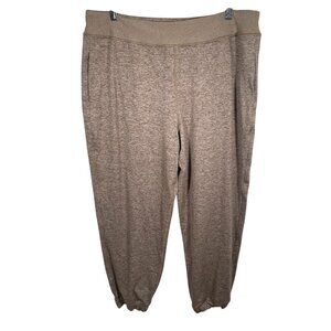 Athleta Softluxe Joggers Womens XL Pyrite Dovetail Heather Brown Pockets Pants